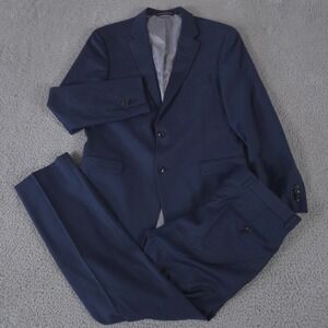 Tommy Hilfiger 2-Piece Suit Mens 42R Pants 36x32 Navy Blazer Trousers Stretch